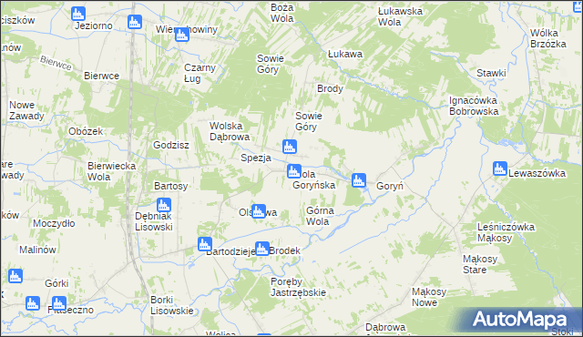 mapa Wola Goryńska, Wola Goryńska na mapie Targeo