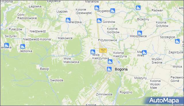 mapa Wola Kiełczyńska, Wola Kiełczyńska na mapie Targeo