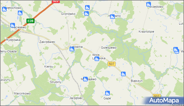 mapa Wola Lipowska, Wola Lipowska na mapie Targeo