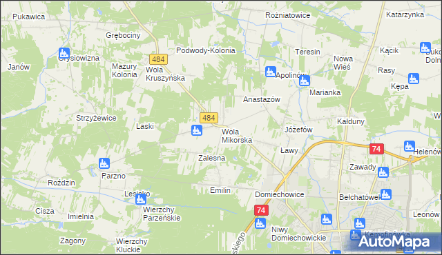 mapa Wola Mikorska, Wola Mikorska na mapie Targeo