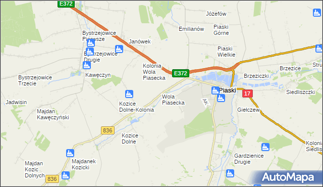 mapa Wola Piasecka, Wola Piasecka na mapie Targeo