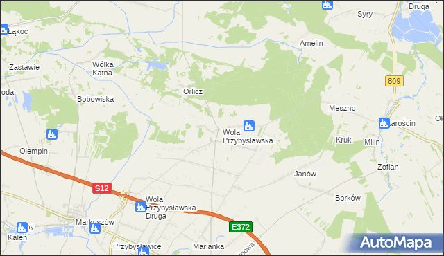 mapa Wola Przybysławska, Wola Przybysławska na mapie Targeo