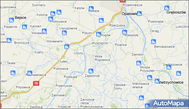mapa Wola Rogowska, Wola Rogowska na mapie Targeo