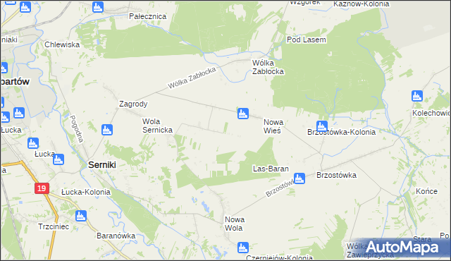 mapa Wola Sernicka-Kolonia, Wola Sernicka-Kolonia na mapie Targeo