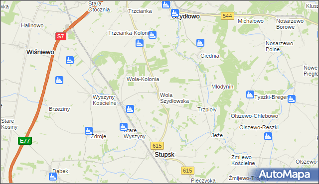 mapa Wola Szydłowska, Wola Szydłowska na mapie Targeo