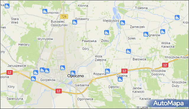 mapa Wola Załężna, Wola Załężna na mapie Targeo