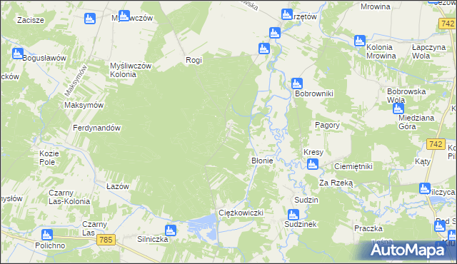 mapa Wola Życińska, Wola Życińska na mapie Targeo