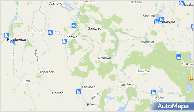 mapa Wołdowo, Wołdowo na mapie Targeo