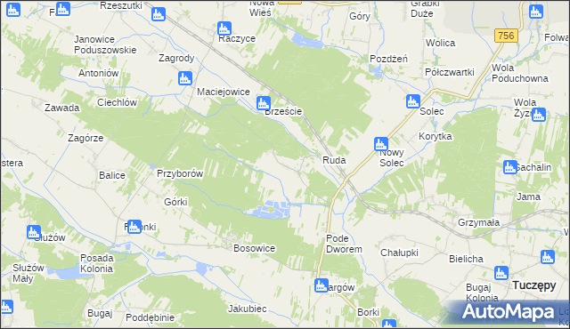 mapa Wólka Bosowska, Wólka Bosowska na mapie Targeo