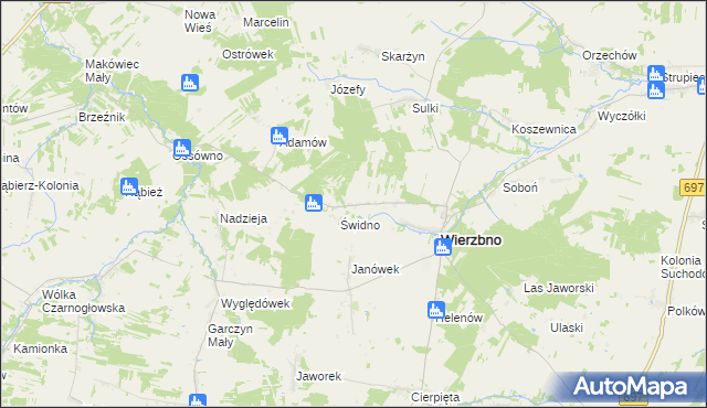 mapa Wólka gmina Wierzbno, Wólka gmina Wierzbno na mapie Targeo