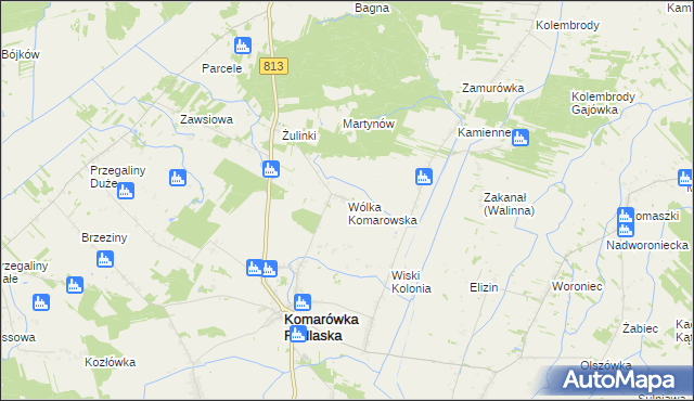 mapa Wólka Komarowska, Wólka Komarowska na mapie Targeo