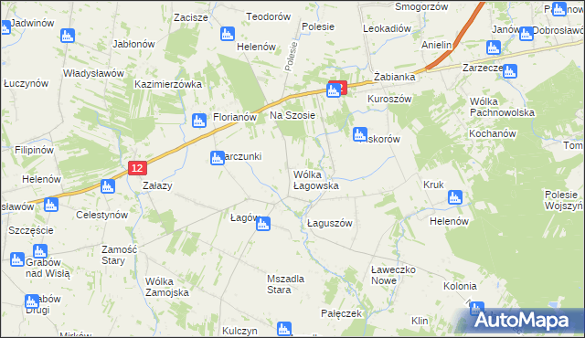 mapa Wólka Łagowska, Wólka Łagowska na mapie Targeo