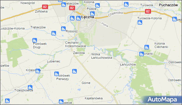 mapa Wólka Łańcuchowska, Wólka Łańcuchowska na mapie Targeo