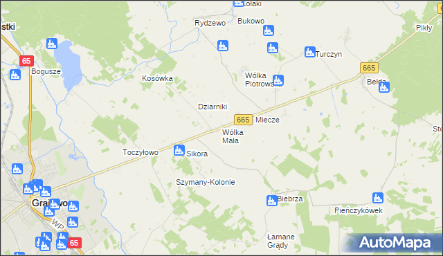 mapa Wólka Mała gmina Rajgród, Wólka Mała gmina Rajgród na mapie Targeo