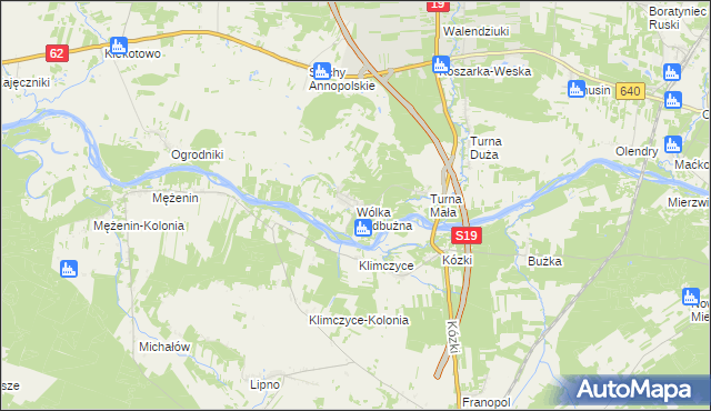 mapa Wólka Nadbużna gmina Siemiatycze, Wólka Nadbużna gmina Siemiatycze na mapie Targeo