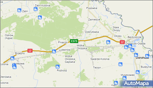 mapa Wólka Okopska, Wólka Okopska na mapie Targeo