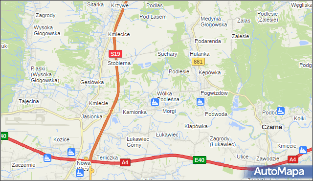 mapa Wólka Podleśna, Wólka Podleśna na mapie Targeo