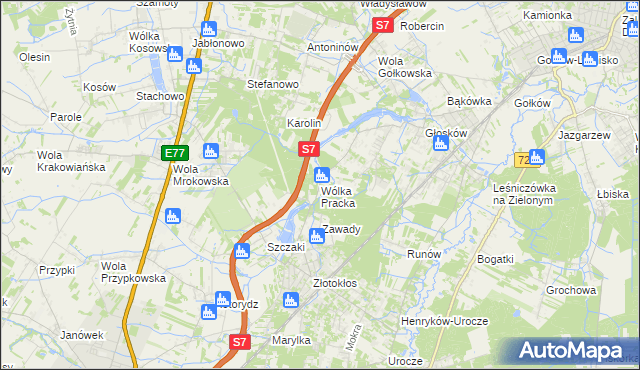 mapa Wólka Pracka, Wólka Pracka na mapie Targeo