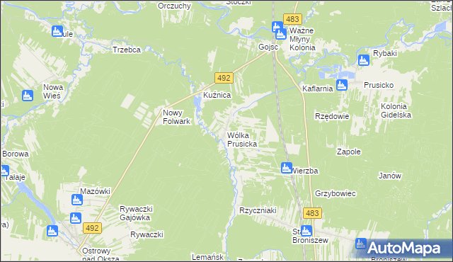 mapa Wólka Prusicka, Wólka Prusicka na mapie Targeo