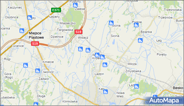 mapa Wróblik Królewski, Wróblik Królewski na mapie Targeo