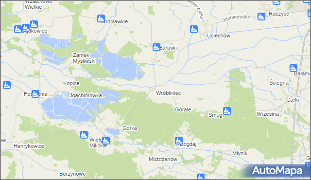mapa Wróbliniec, Wróbliniec na mapie Targeo