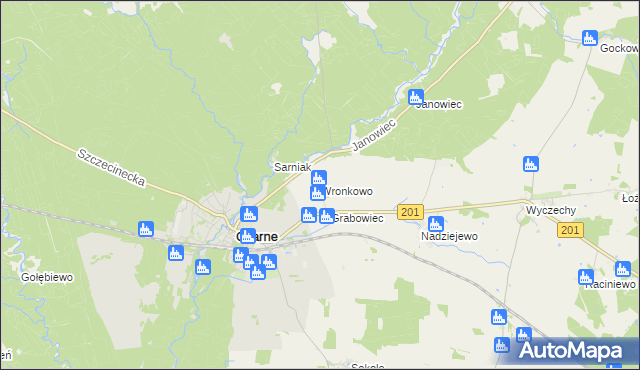 mapa Wronkowo, Wronkowo na mapie Targeo