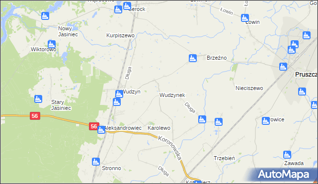 mapa Wudzynek, Wudzynek na mapie Targeo