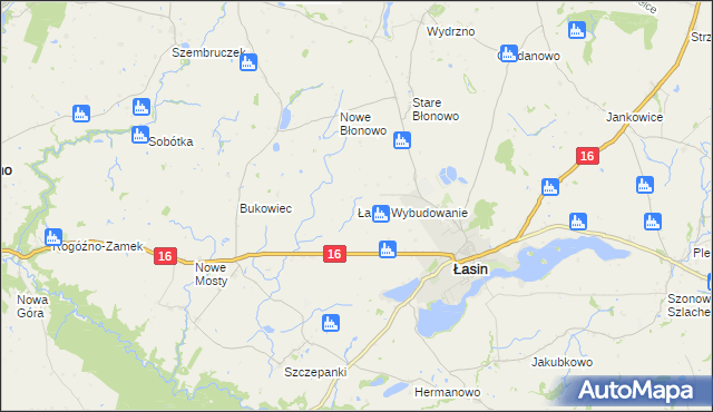 mapa Wybudowanie Łasińskie, Wybudowanie Łasińskie na mapie Targeo
