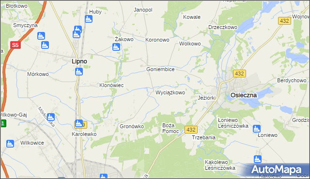 mapa Wyciążkowo, Wyciążkowo na mapie Targeo