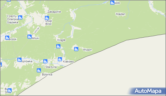 mapa Wygon gmina Dubicze Cerkiewne, Wygon gmina Dubicze Cerkiewne na mapie Targeo