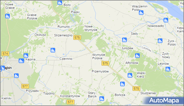 mapa Wymyśle Polskie, Wymyśle Polskie na mapie Targeo