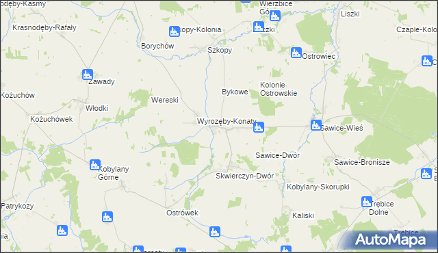 mapa Wyrozęby-Podawce, Wyrozęby-Podawce na mapie Targeo