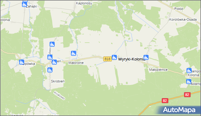 mapa Wyryki-Wola, Wyryki-Wola na mapie Targeo