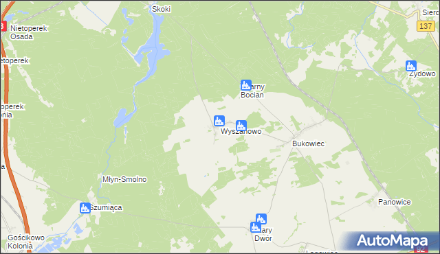 mapa Wyszanowo, Wyszanowo na mapie Targeo