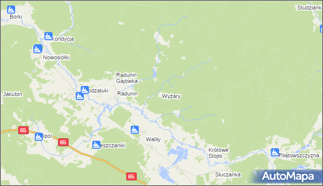 mapa Wyżary, Wyżary na mapie Targeo