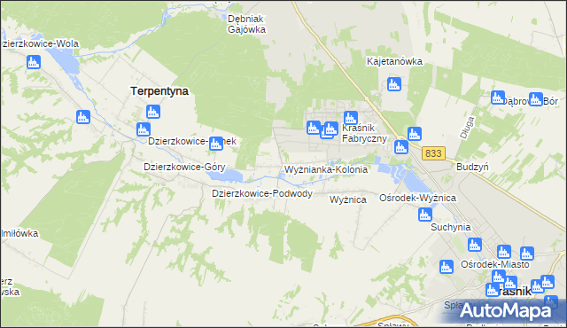 mapa Wyżnianka-Kolonia, Wyżnianka-Kolonia na mapie Targeo