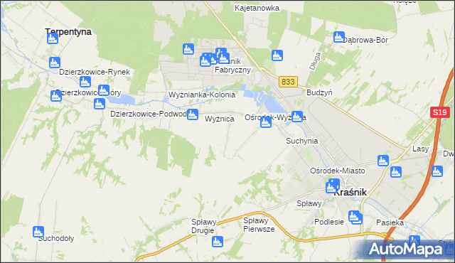 mapa Wyżnica-Kolonia, Wyżnica-Kolonia na mapie Targeo