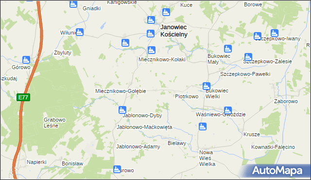 mapa Żabino-Arguły, Żabino-Arguły na mapie Targeo