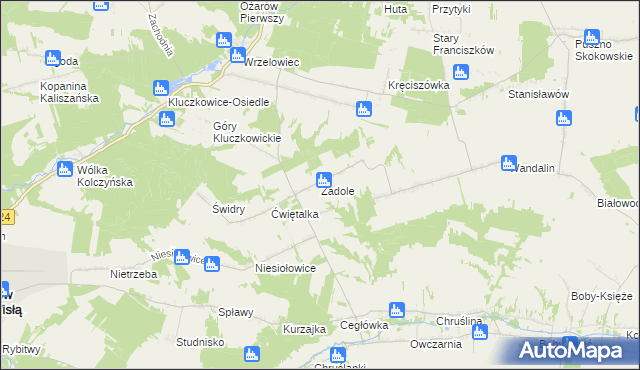 mapa Zadole gmina Opole Lubelskie, Zadole gmina Opole Lubelskie na mapie Targeo