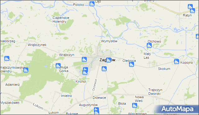 mapa Zagórów, Zagórów na mapie Targeo