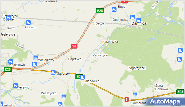 mapa Zagórzyca, Zagórzyca na mapie Targeo