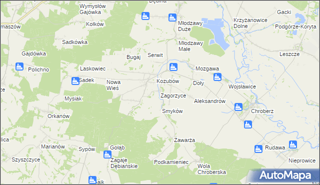 mapa Zagorzyce gmina Pińczów, Zagorzyce gmina Pińczów na mapie Targeo