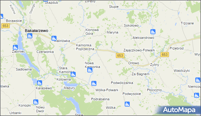 mapa Zajączkowo gmina Bakałarzewo, Zajączkowo gmina Bakałarzewo na mapie Targeo