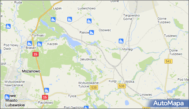mapa Zajączkowo gmina Grodziczno, Zajączkowo gmina Grodziczno na mapie Targeo