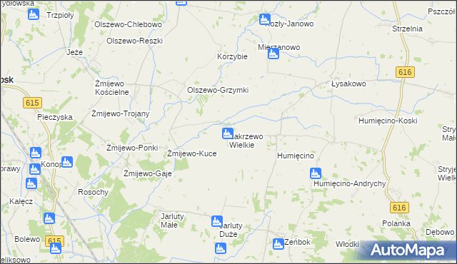 mapa Zakrzewo Wielkie gmina Grudusk, Zakrzewo Wielkie gmina Grudusk na mapie Targeo
