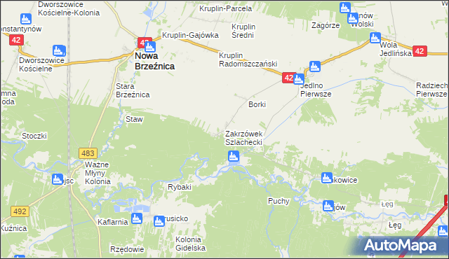 mapa Zakrzówek Szlachecki, Zakrzówek Szlachecki na mapie Targeo