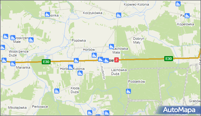 mapa Zalesie powiat bialski, Zalesie powiat bialski na mapie Targeo