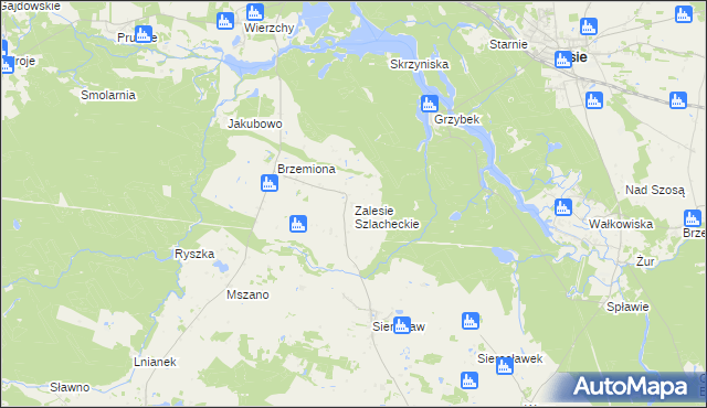 mapa Zalesie Szlacheckie, Zalesie Szlacheckie na mapie Targeo
