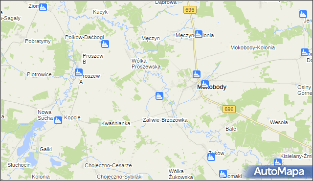 mapa Zaliwie-Szpinki, Zaliwie-Szpinki na mapie Targeo