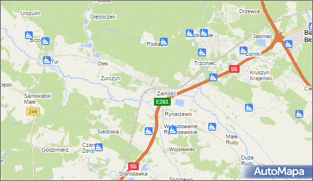 mapa Zamość gmina Szubin, Zamość gmina Szubin na mapie Targeo